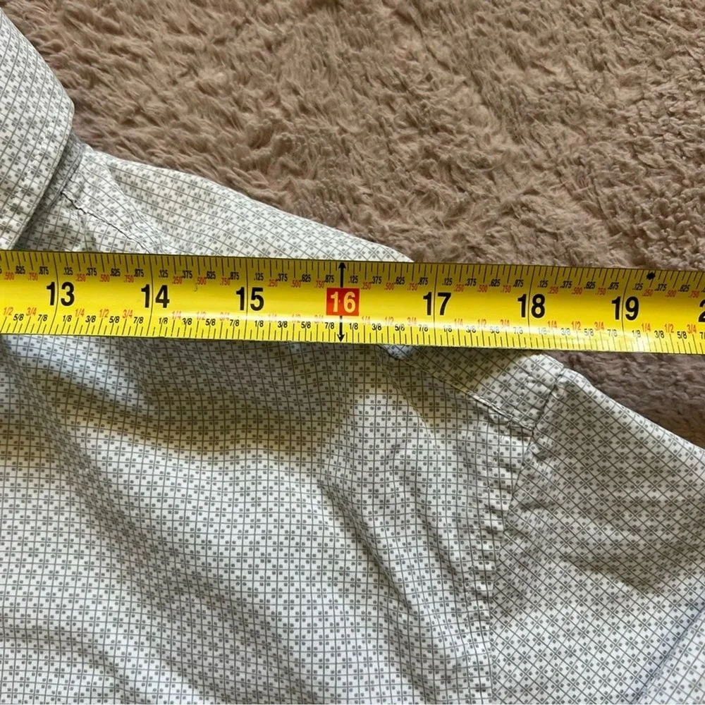 Banana Republic‎ Slim Fit Cotton Blend Button Down Shirt Preppy Size 16 - 16 1/2